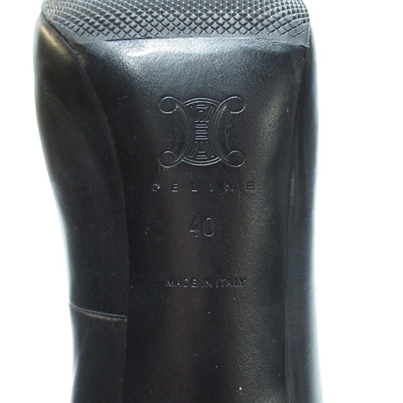 auth CÈLINE size 40 black calfskin platform PUMPS - Picture 2 of 8